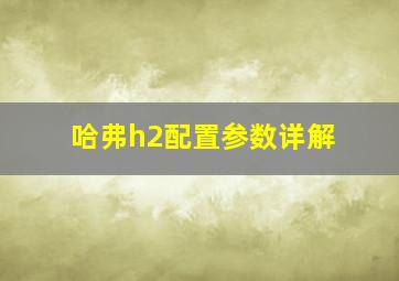 哈弗h2配置参数详解