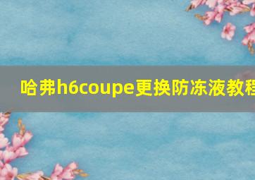 哈弗h6coupe更换防冻液教程