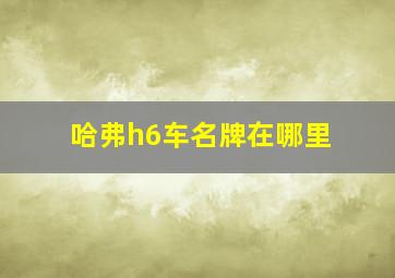 哈弗h6车名牌在哪里