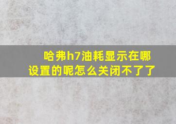 哈弗h7油耗显示在哪设置的呢怎么关闭不了了