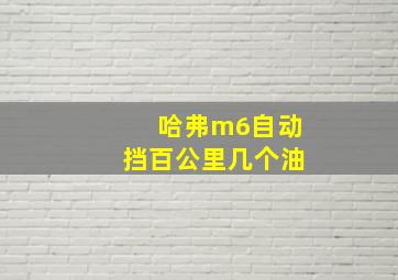 哈弗m6自动挡百公里几个油