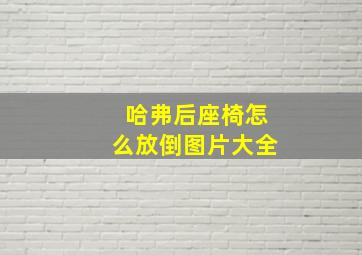 哈弗后座椅怎么放倒图片大全