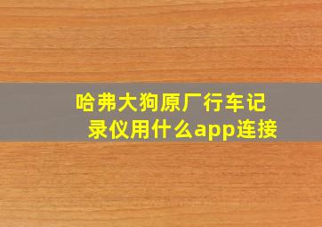 哈弗大狗原厂行车记录仪用什么app连接