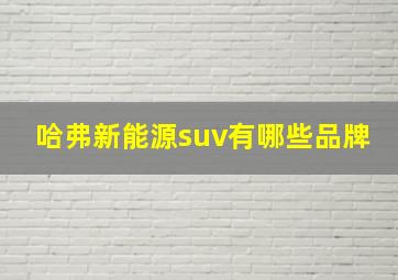 哈弗新能源suv有哪些品牌