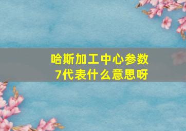 哈斯加工中心参数7代表什么意思呀