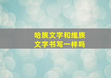 哈族文字和维族文字书写一样吗