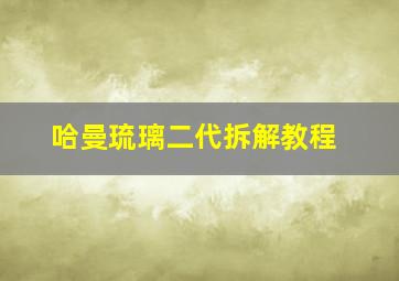 哈曼琉璃二代拆解教程