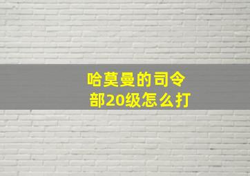 哈莫曼的司令部20级怎么打