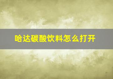 哈达碳酸饮料怎么打开