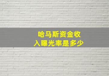 哈马斯资金收入曝光率是多少