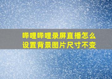 哔哩哔哩录屏直播怎么设置背景图片尺寸不变