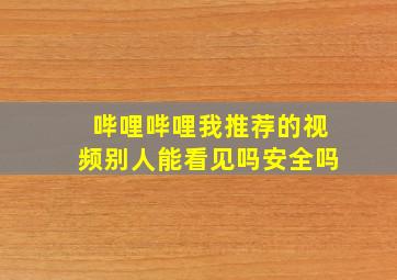 哔哩哔哩我推荐的视频别人能看见吗安全吗