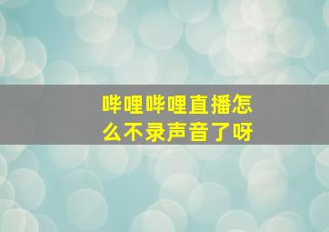 哔哩哔哩直播怎么不录声音了呀