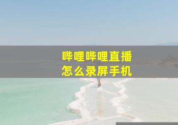 哔哩哔哩直播怎么录屏手机