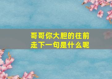 哥哥你大胆的往前走下一句是什么呢