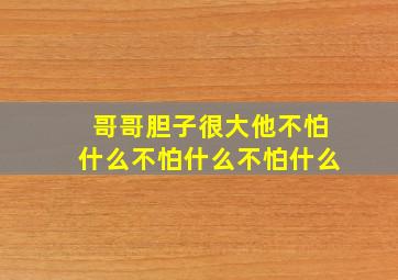 哥哥胆子很大他不怕什么不怕什么不怕什么