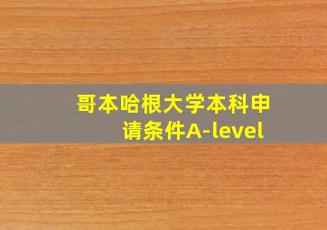 哥本哈根大学本科申请条件A-level