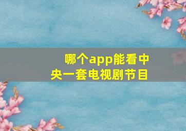 哪个app能看中央一套电视剧节目