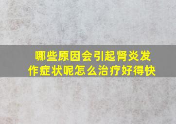 哪些原因会引起肾炎发作症状呢怎么治疗好得快