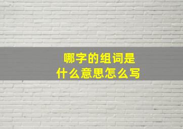 哪字的组词是什么意思怎么写