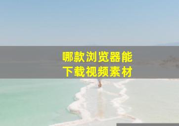 哪款浏览器能下载视频素材