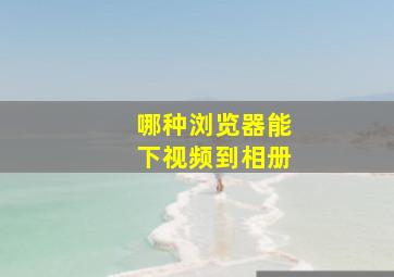 哪种浏览器能下视频到相册