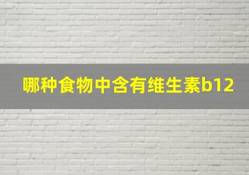 哪种食物中含有维生素b12