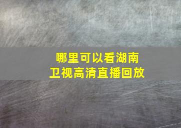 哪里可以看湖南卫视高清直播回放