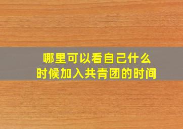 哪里可以看自己什么时候加入共青团的时间