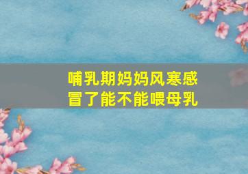 哺乳期妈妈风寒感冒了能不能喂母乳