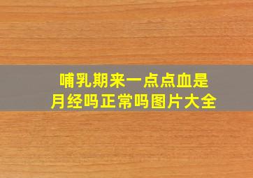 哺乳期来一点点血是月经吗正常吗图片大全