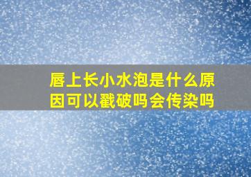 唇上长小水泡是什么原因可以戳破吗会传染吗