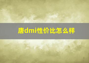 唐dmi性价比怎么样