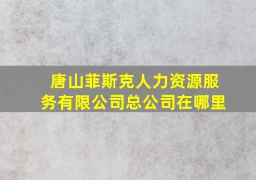 唐山菲斯克人力资源服务有限公司总公司在哪里