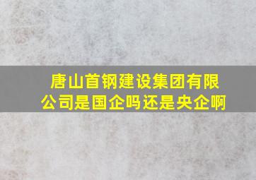 唐山首钢建设集团有限公司是国企吗还是央企啊