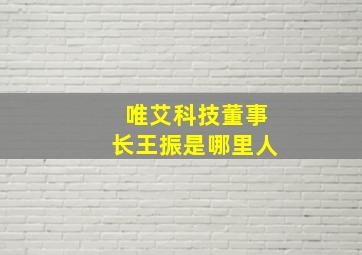 唯艾科技董事长王振是哪里人