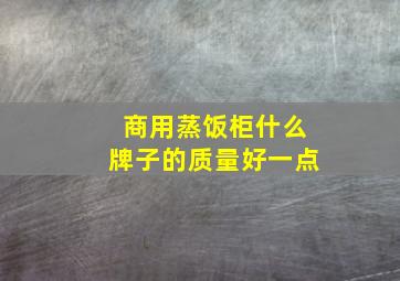 商用蒸饭柜什么牌子的质量好一点