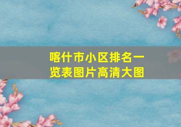 喀什市小区排名一览表图片高清大图