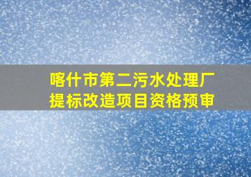 喀什市第二污水处理厂提标改造项目资格预审