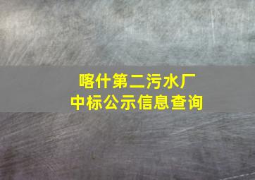 喀什第二污水厂中标公示信息查询