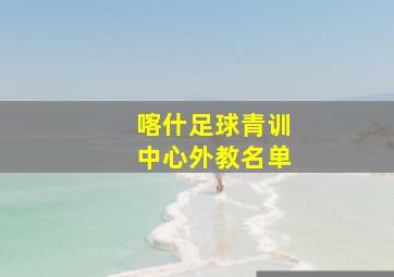 喀什足球青训中心外教名单