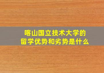 喀山国立技术大学的留学优势和劣势是什么