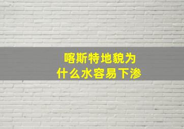 喀斯特地貌为什么水容易下渗