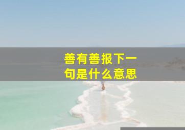 善有善报下一句是什么意思