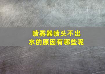 喷雾器喷头不出水的原因有哪些呢