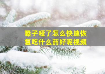 嗓子哑了怎么快速恢复吃什么药好呢视频