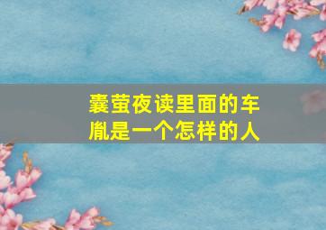 囊萤夜读里面的车胤是一个怎样的人