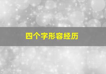 四个字形容经历