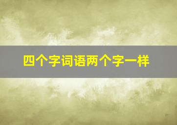 四个字词语两个字一样