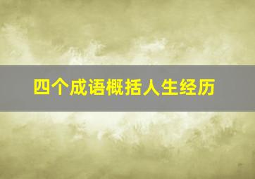 四个成语概括人生经历